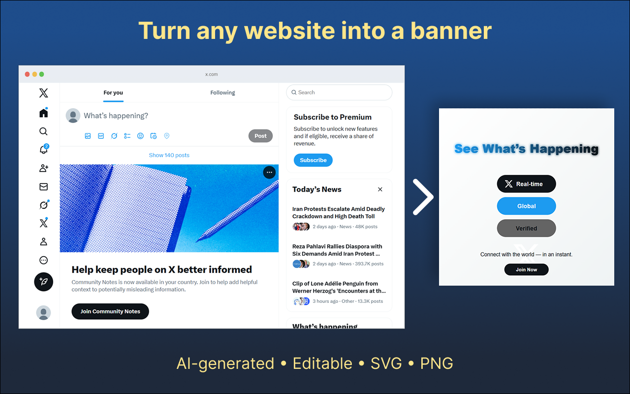 Banner for the Website Extension